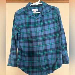 Cat & Jack blue tartan plaid flannel shirt 👕